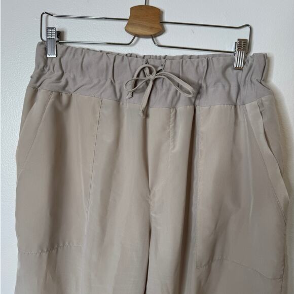 Planet by Lauren G Size 3 Cream Beige Polysilk Drawstring Crop Pant 14/16 1X XL - Picture 2 of 13